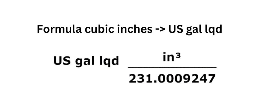 cubic inches to gallons converter