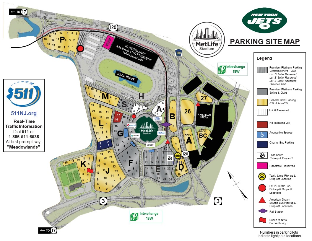 metlife verizon gate parking