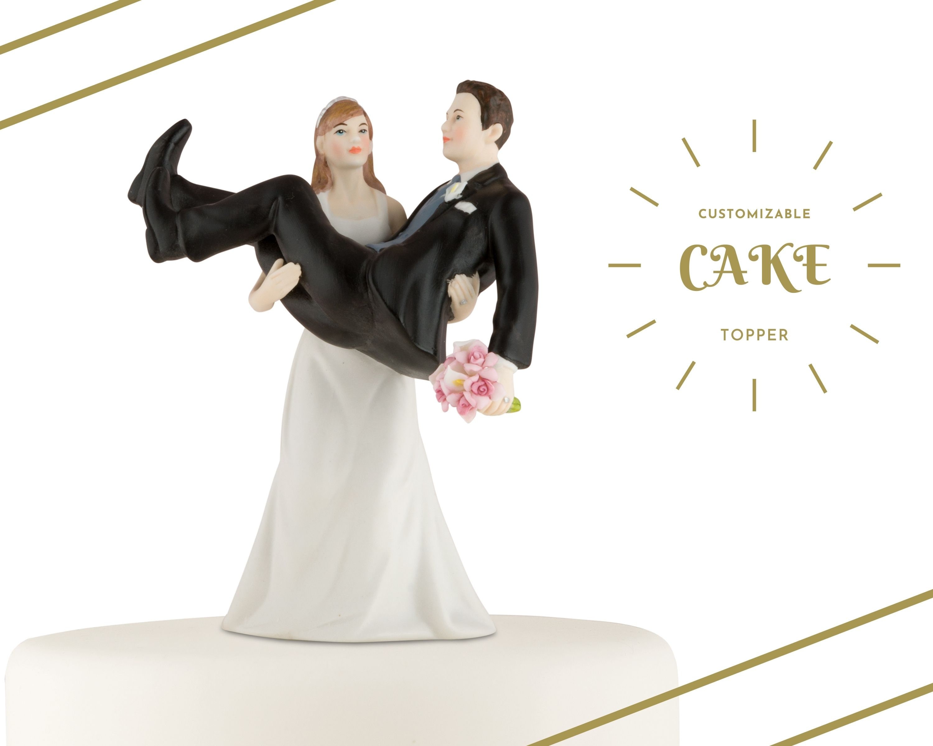 bride and groom wedding cake toppers customized