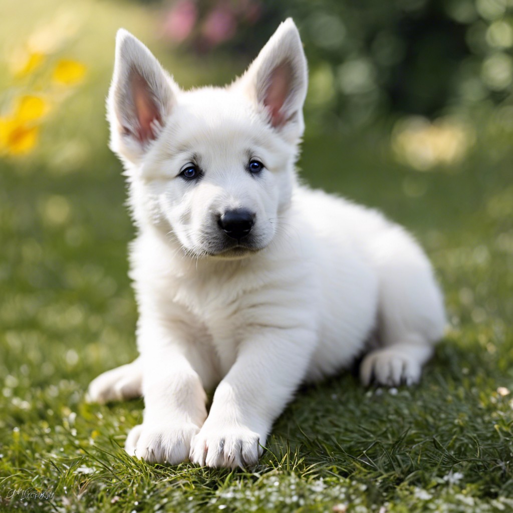 white gsd puppy