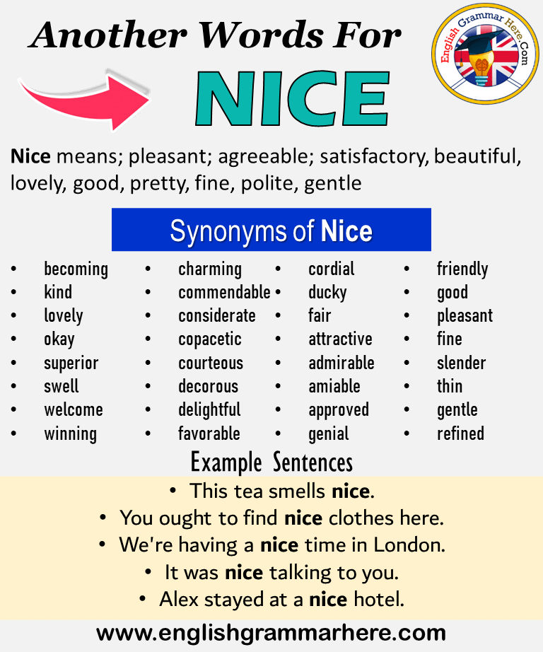 nice synonym formal