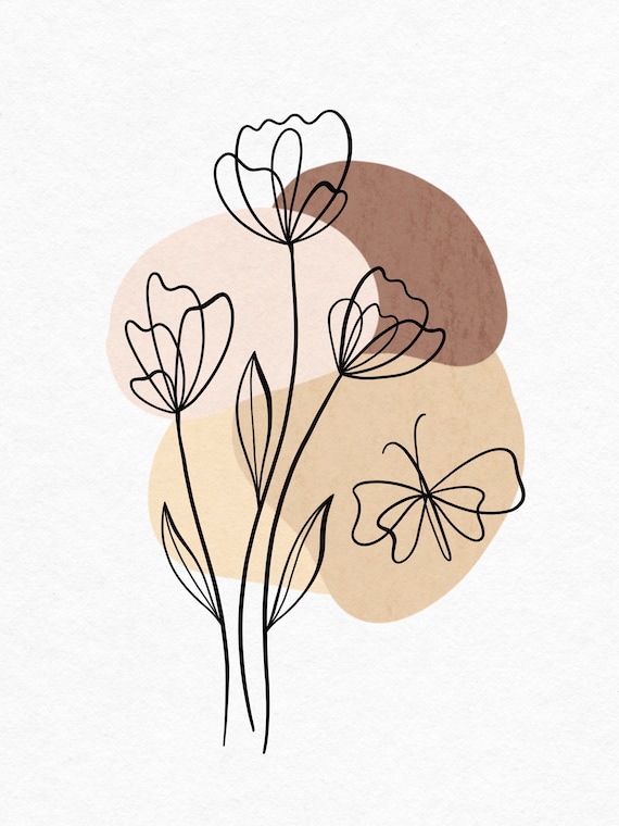 aesthetic flowers drawing