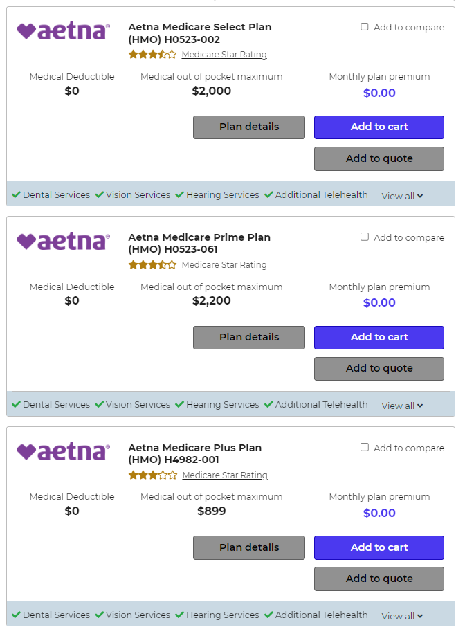 aetna medicare prime plan hmo