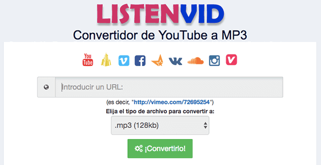 convertidor musica youtube mp3 listenvid