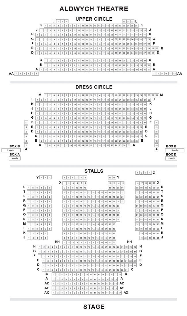 aldwych theatre seat plan