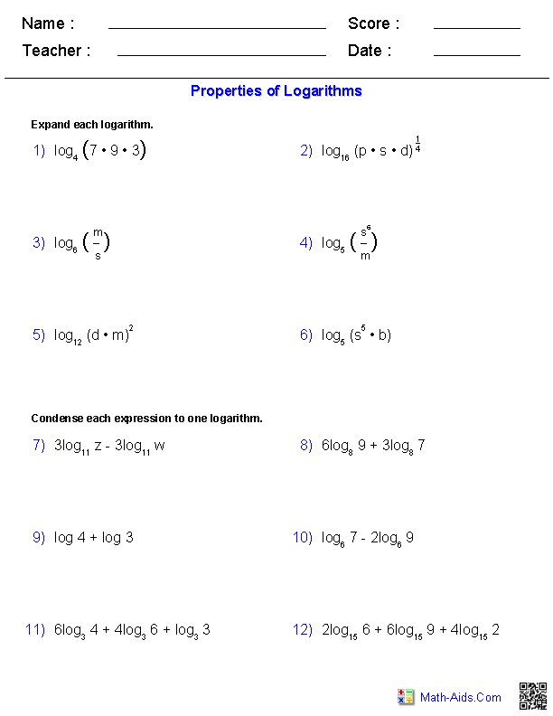 algebra 2 worksheets pdf with answer key