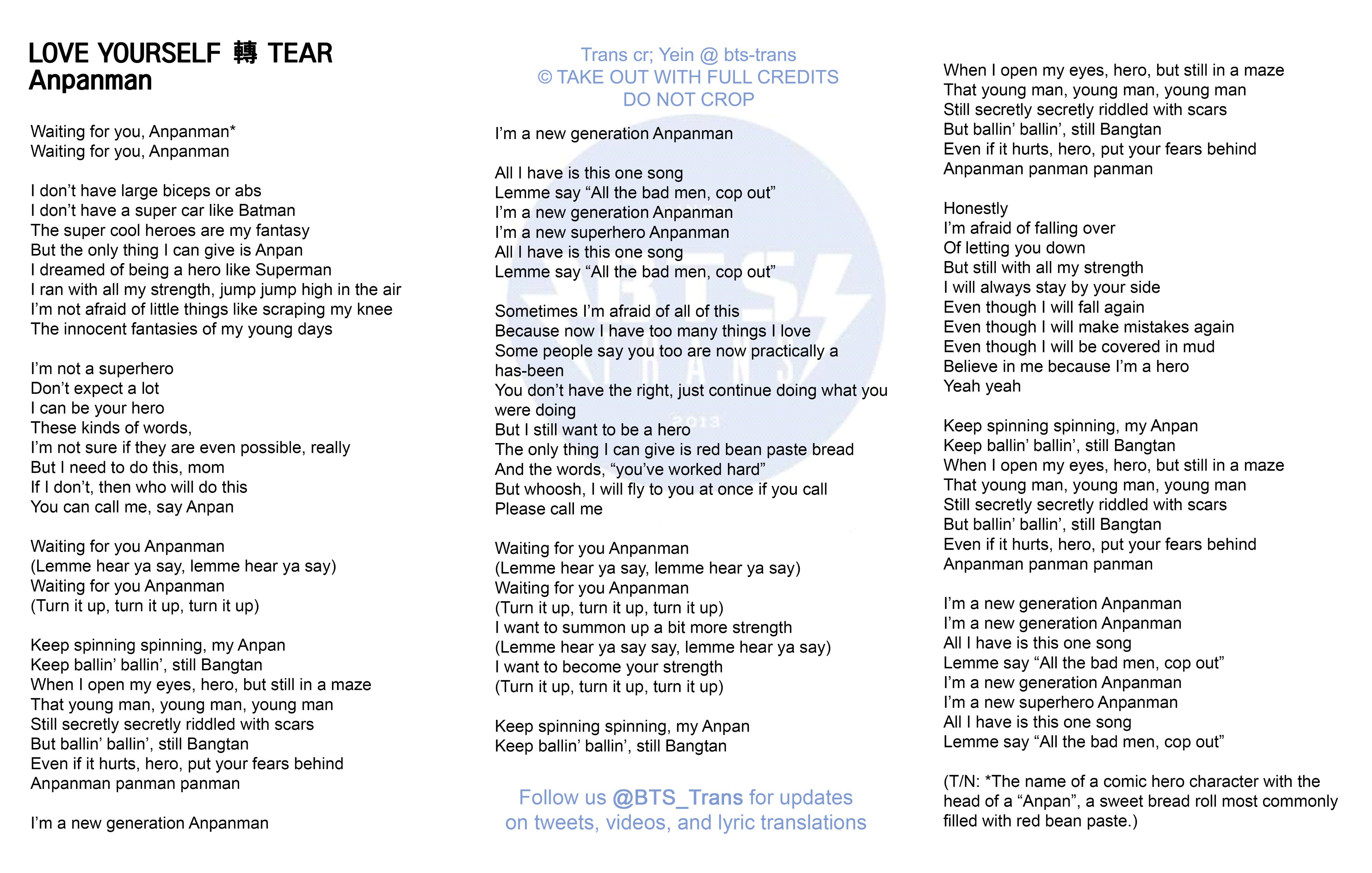 anpanman lyrics english