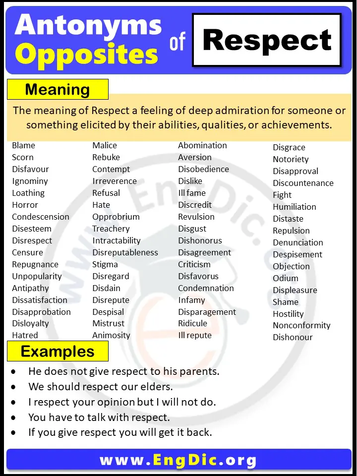 antonyms for respect