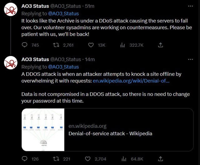 ao3 ddos