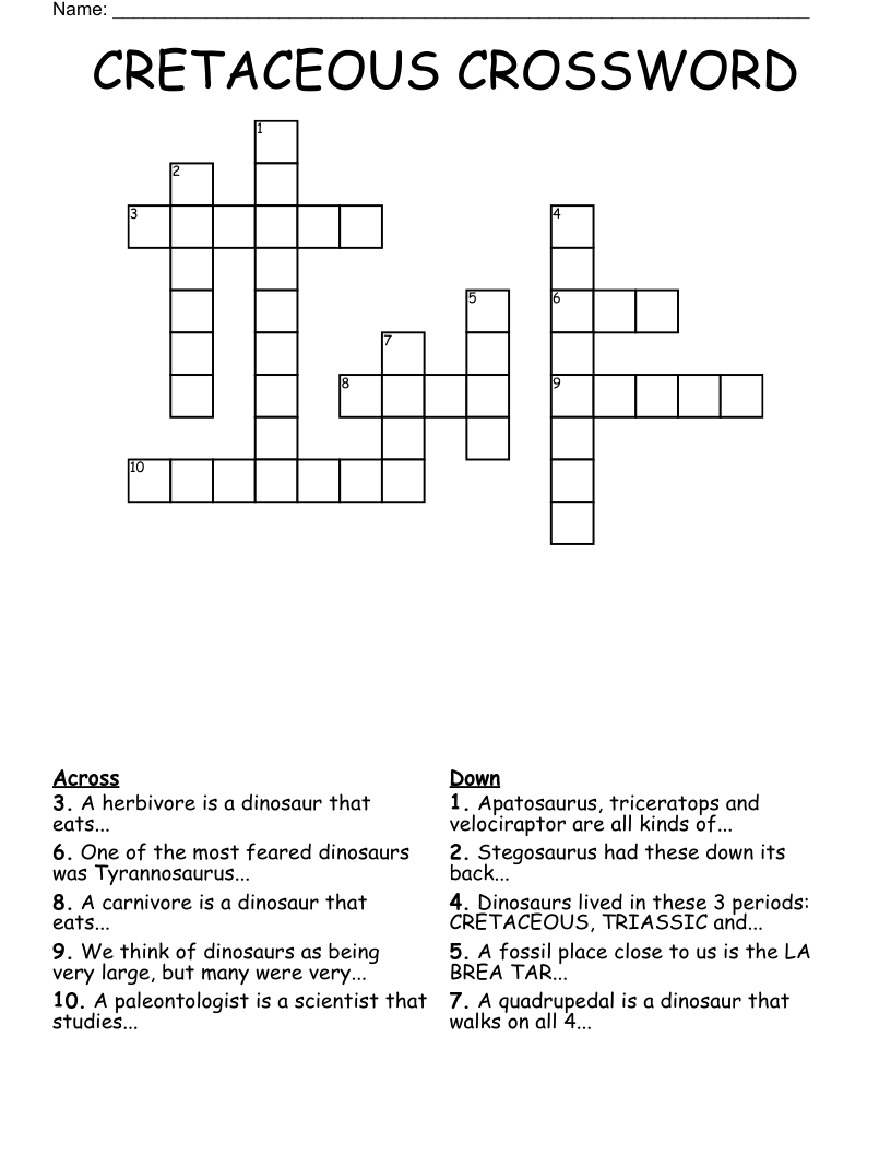 apatosaurus crossword