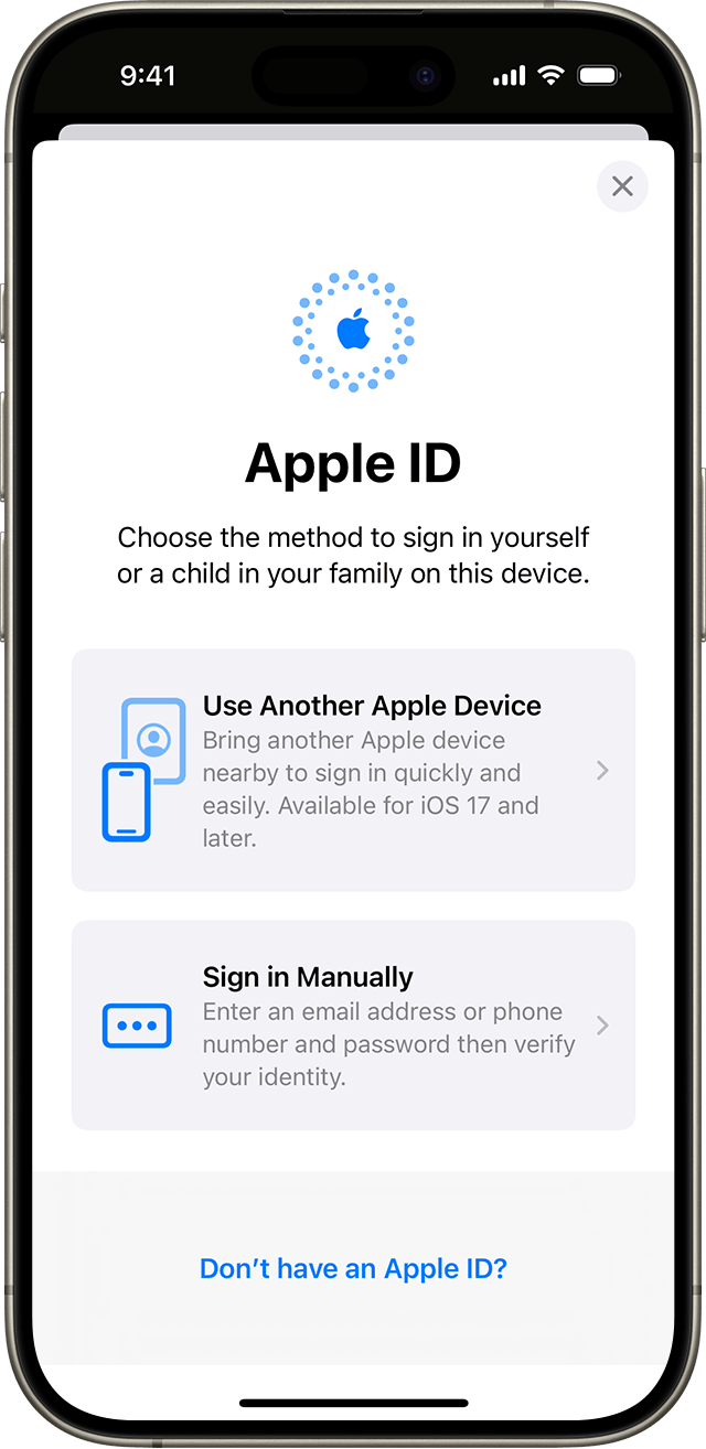 apple login id