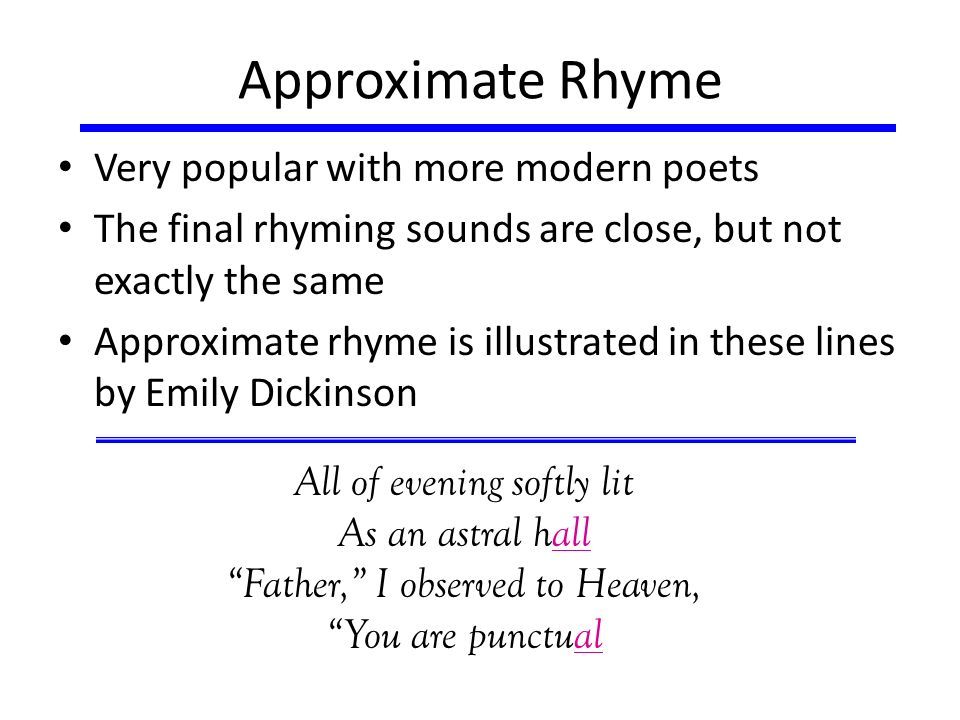 approximate rhyme definition