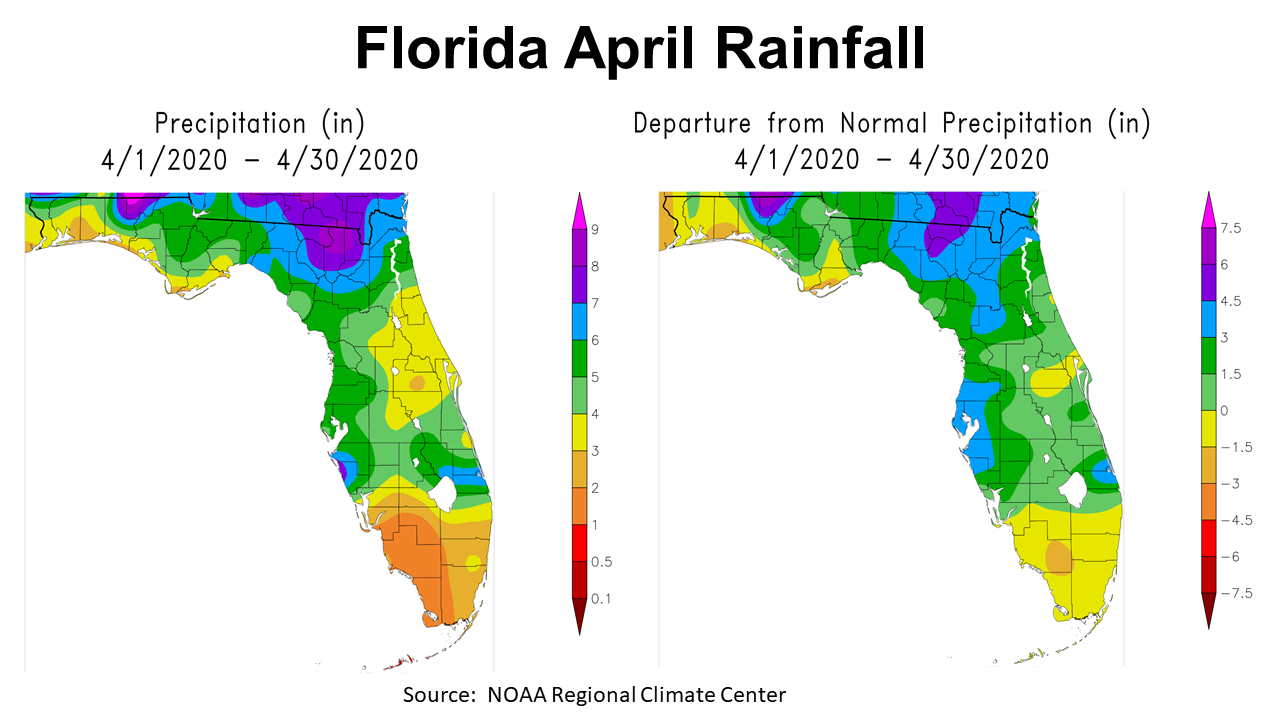 april temps in florida