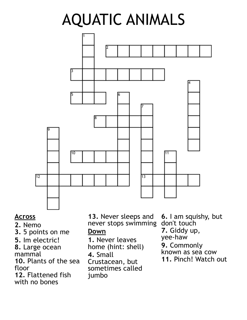 aquatic rodent crossword clue