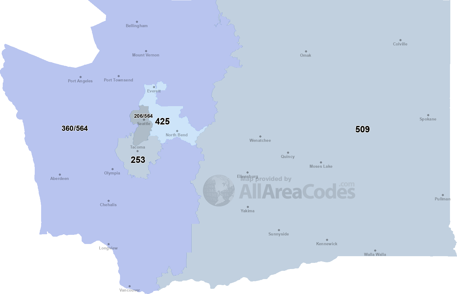 area code 360 location