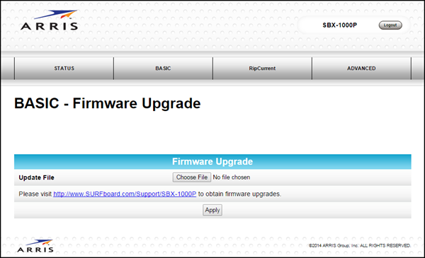 arris router update