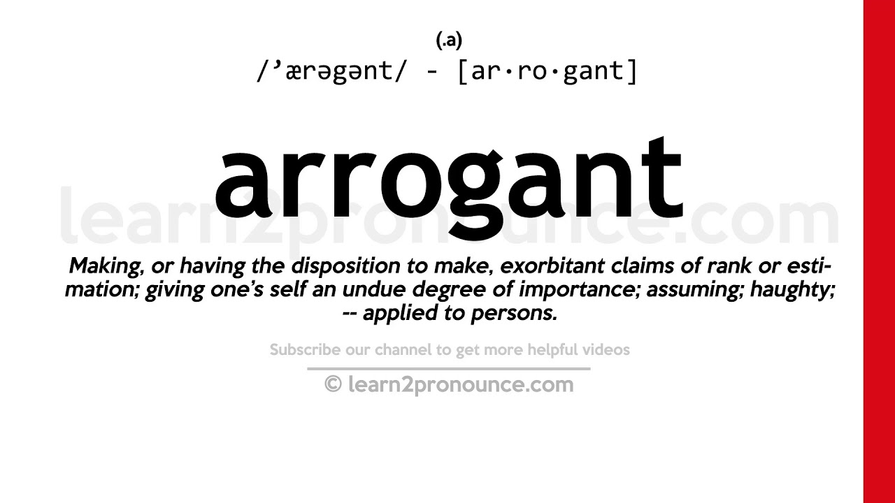 arrogant meaning in english