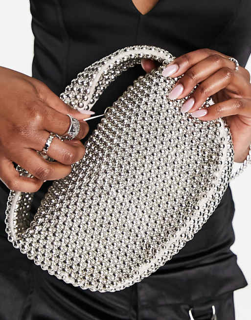 asos silver bag