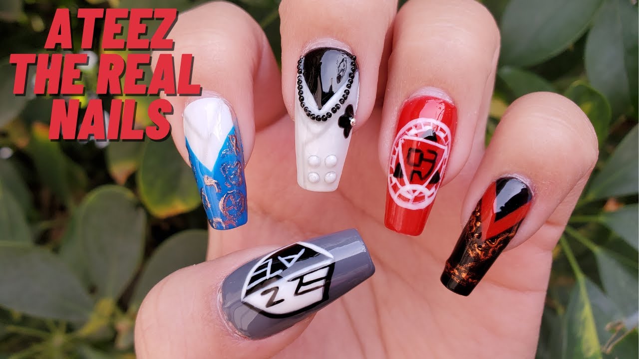 ateez inspired nails