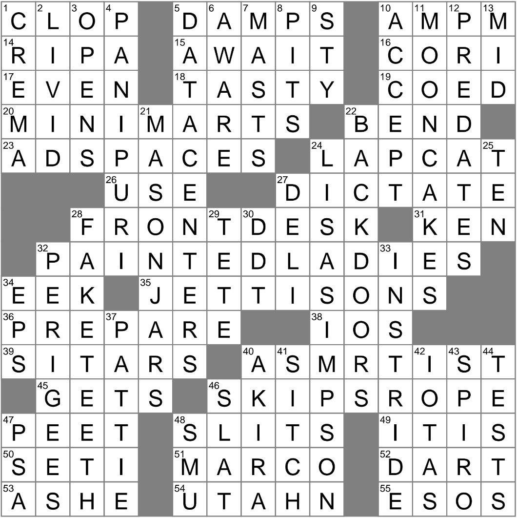 attacked with a jump crossword clue