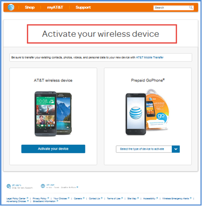 att.com/activate now