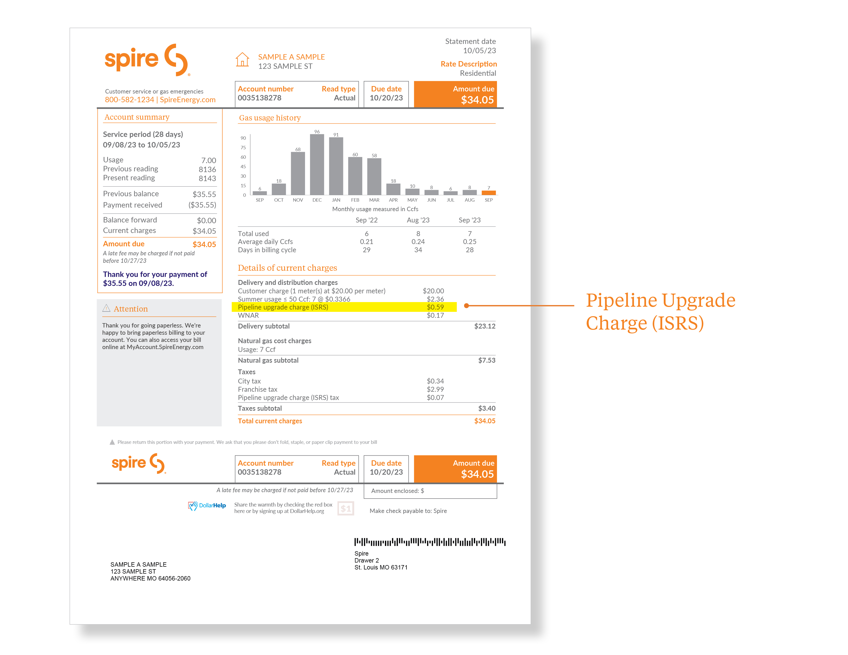 average spire gas bill