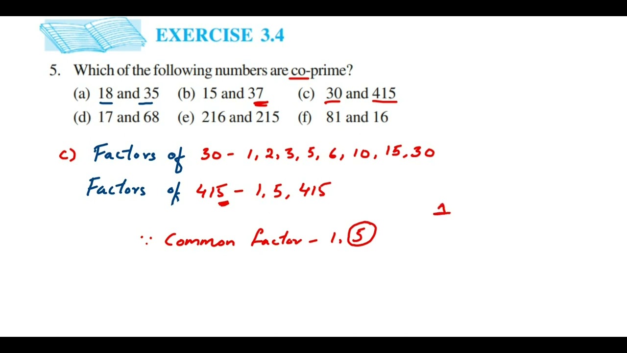 which of the following are coprime