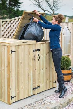 trash can storage shed