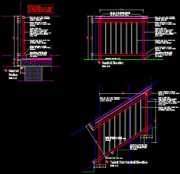 handrail detail dwg