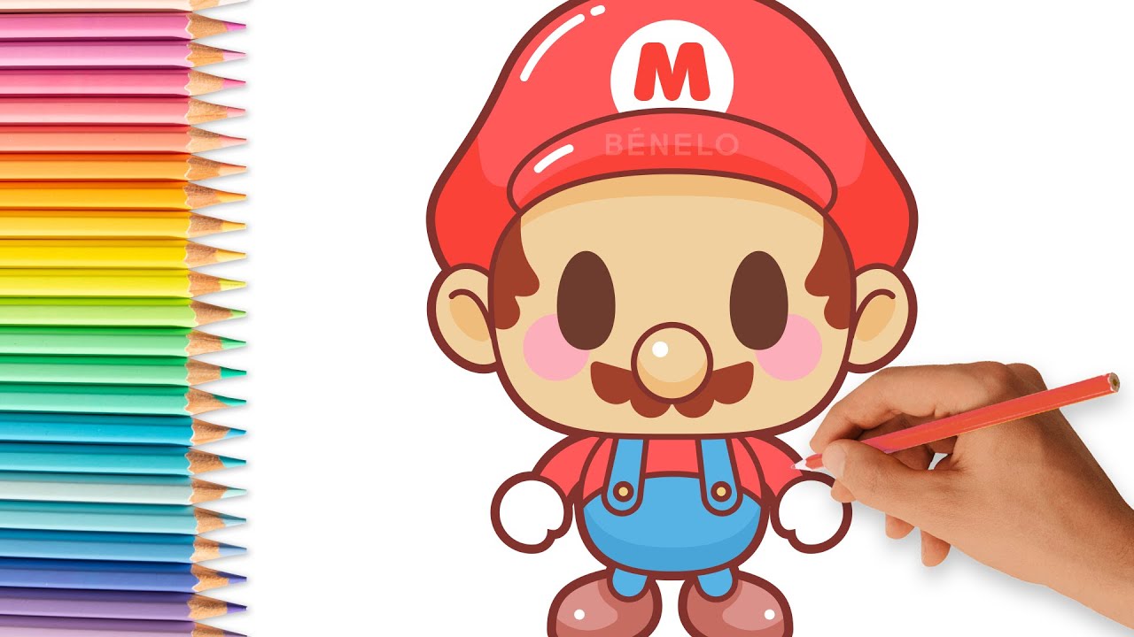 dibujos de mario bros kawaii para colorear