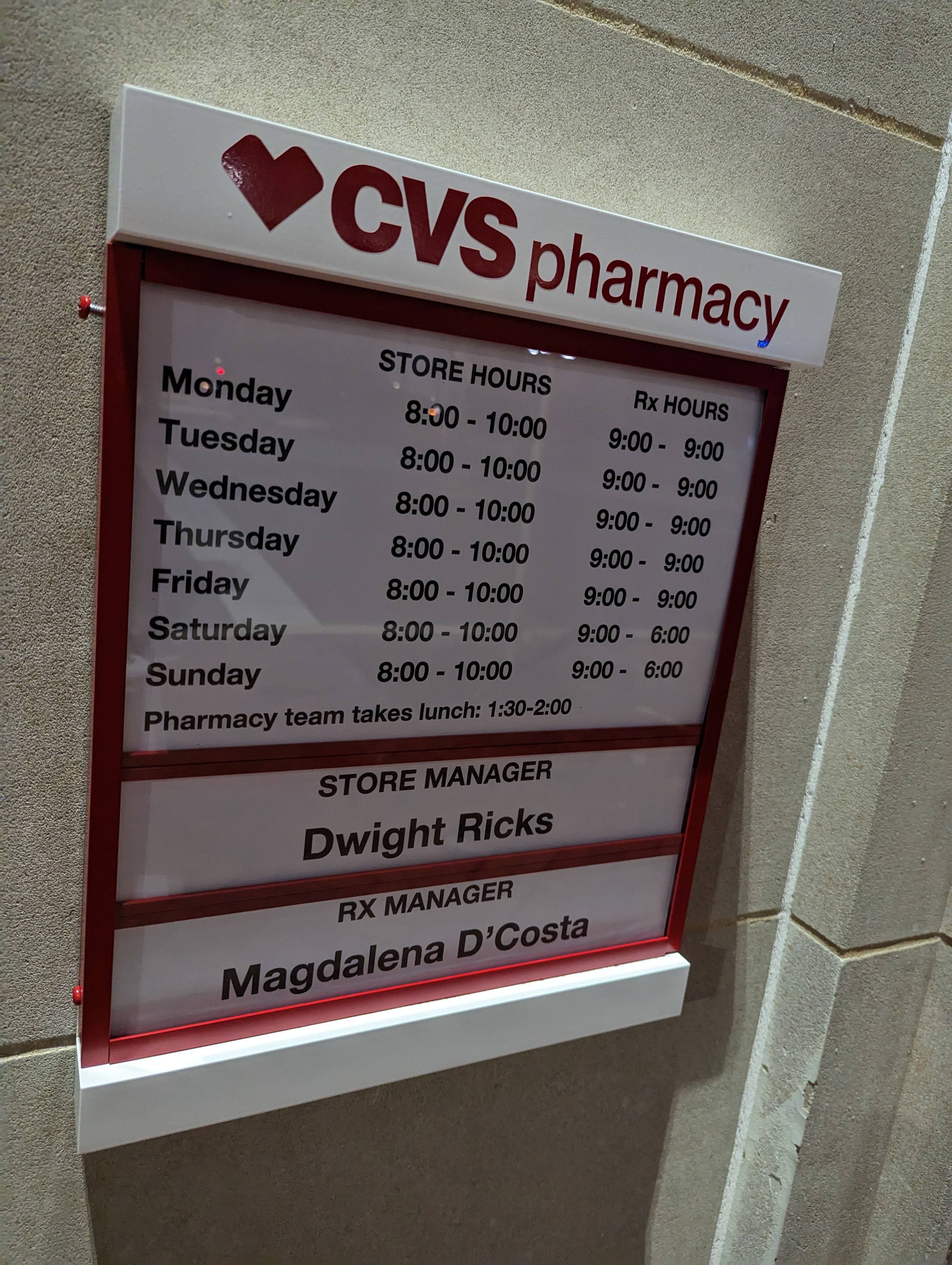 cvs store hours