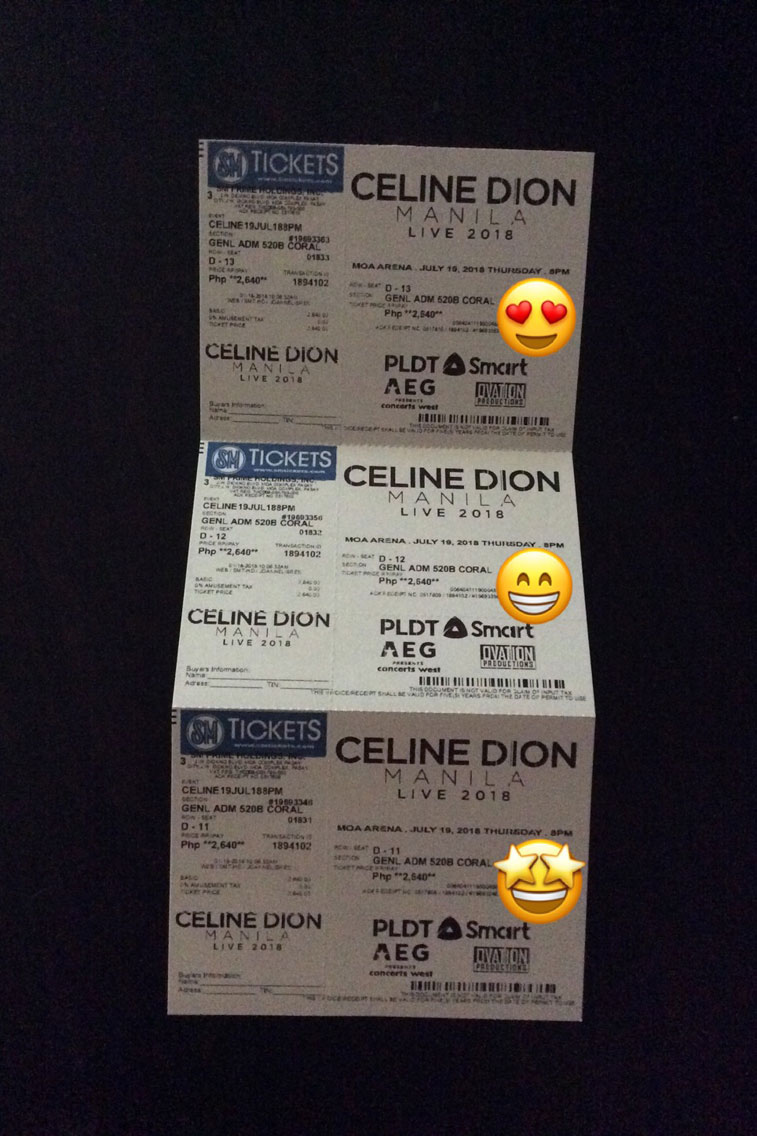 celine dion manila tickets