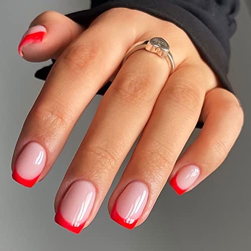 french nails red