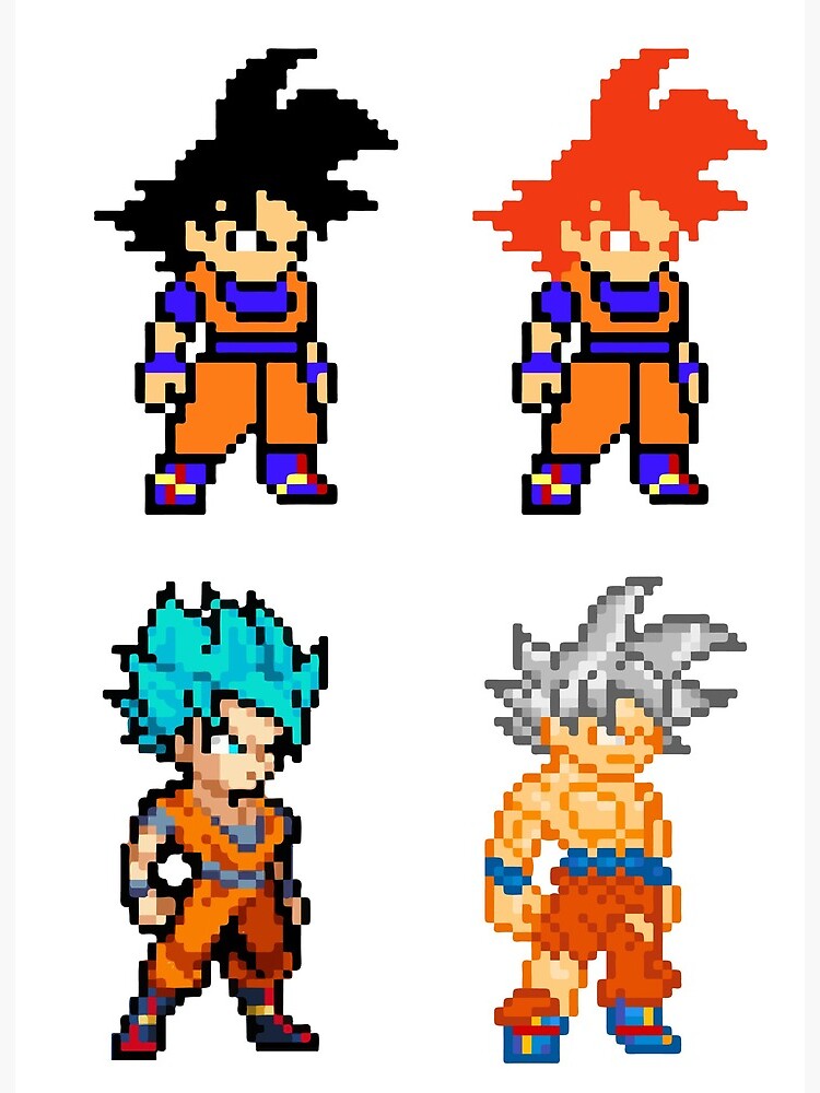 goku ssj blue pixel art