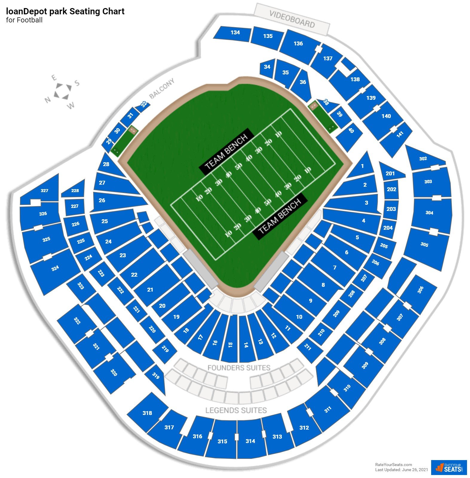 loandepot park seating chart with seat numbers