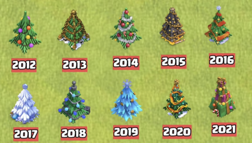 clash of clans christmas trees