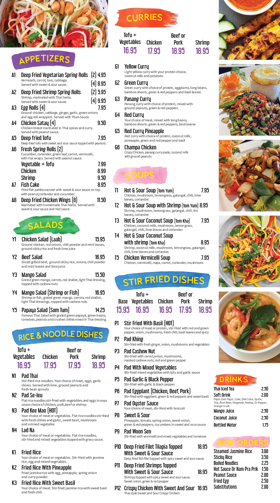 champa thai cuisine menu