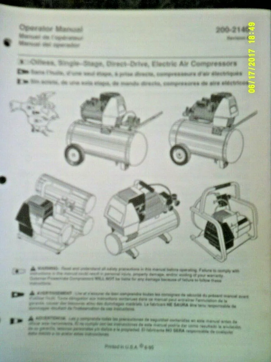 coleman air compressor manual