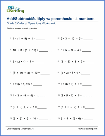 bedmas worksheets grade 6