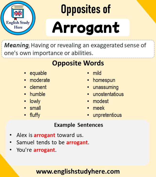 opposite of arrogant