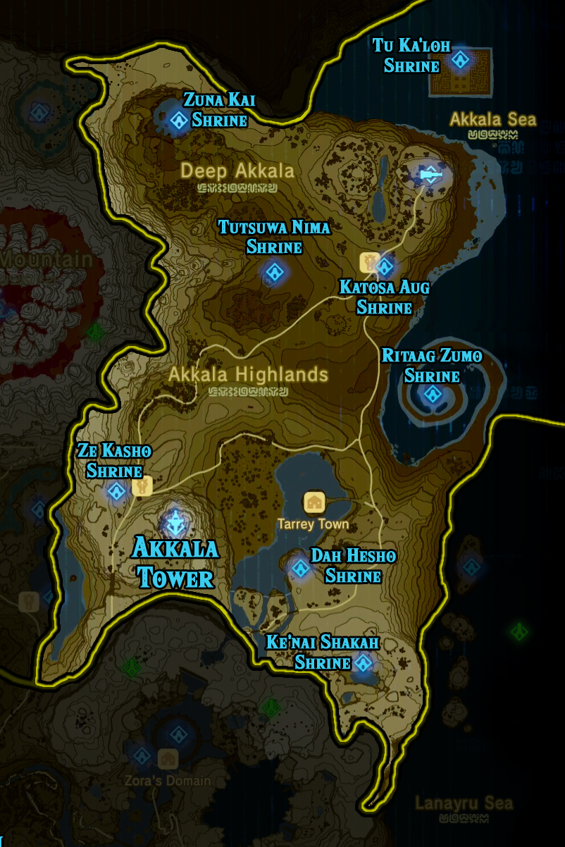 legend of zelda breath of the wild shrine map