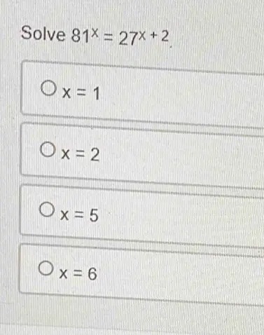 solve 81x 27x 2