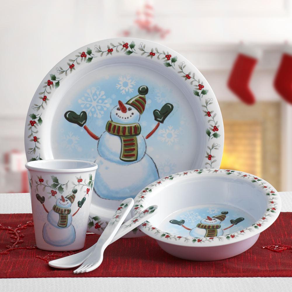 snowman christmas dishes