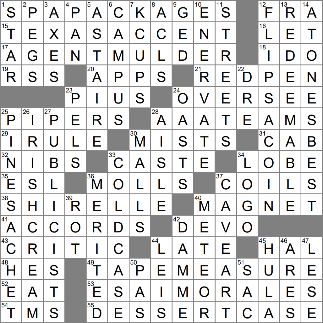 la times crossword corner