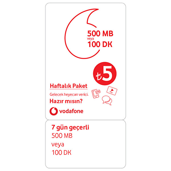 haftalık 100 dk vodafone