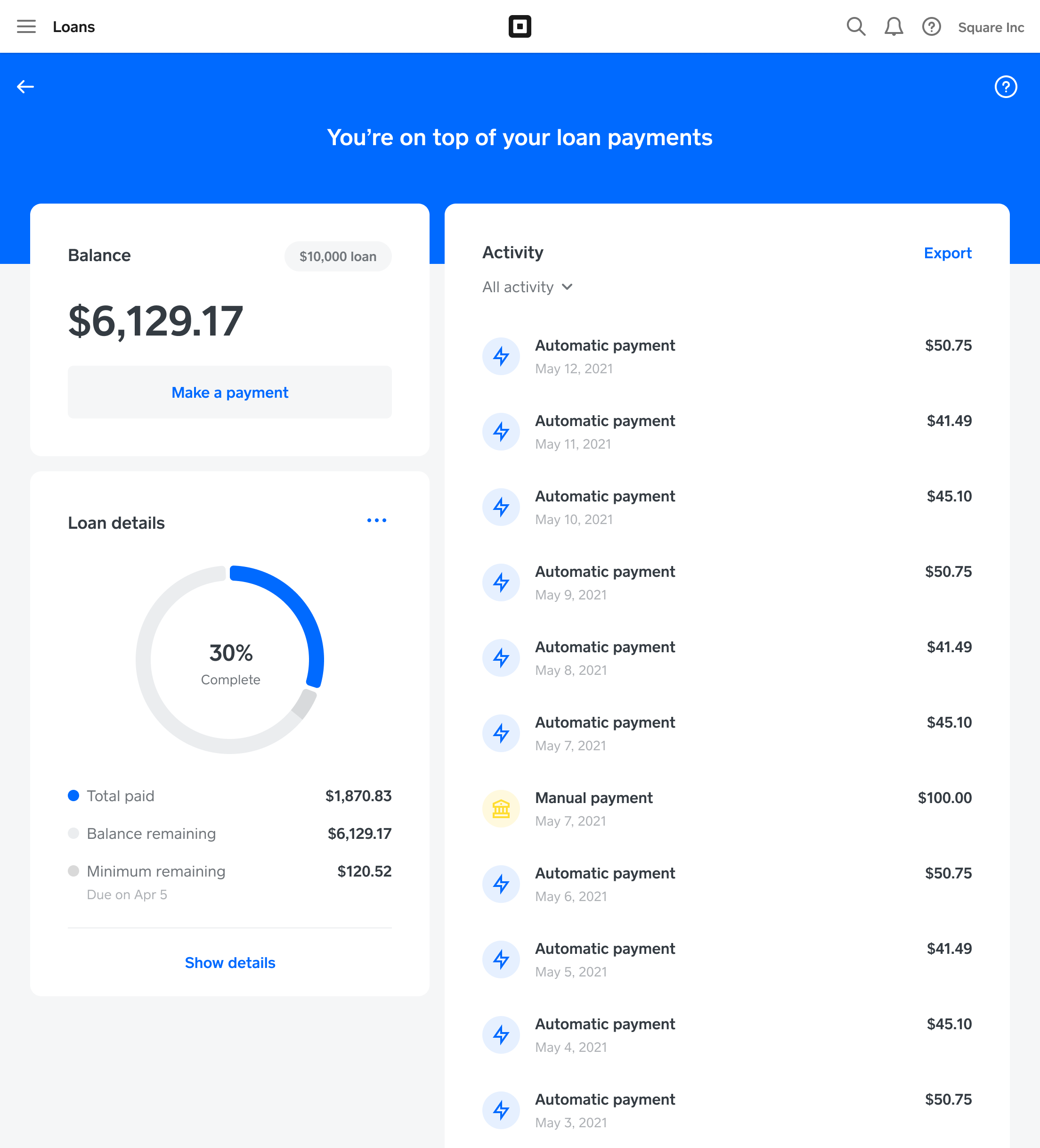 squareup dashboard login