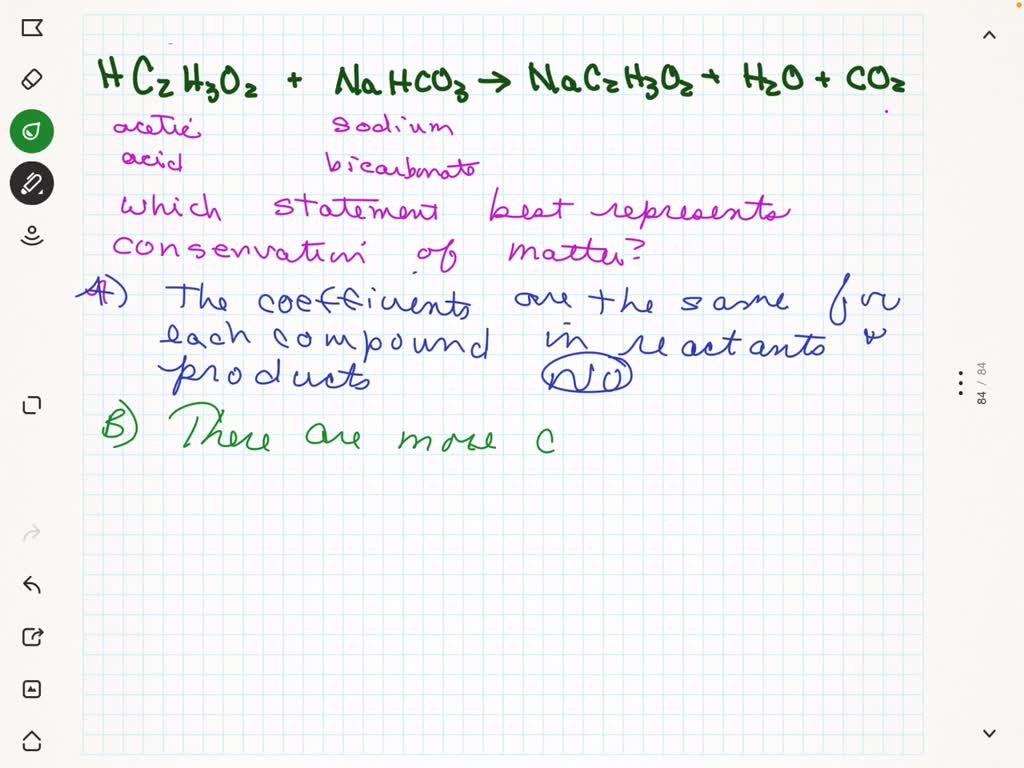 baking soda vinegar reaction equation