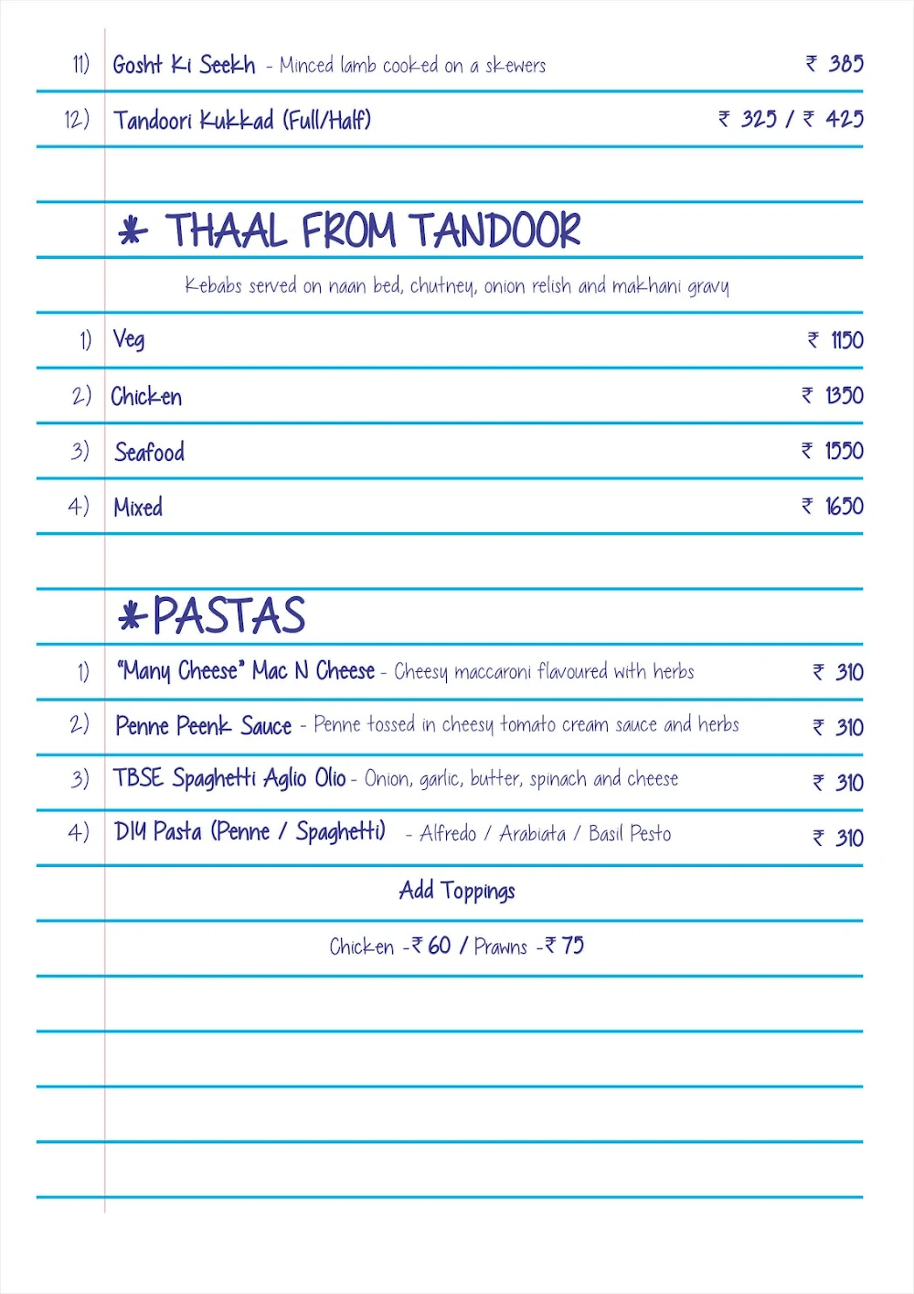 bar stock exchange malad menu