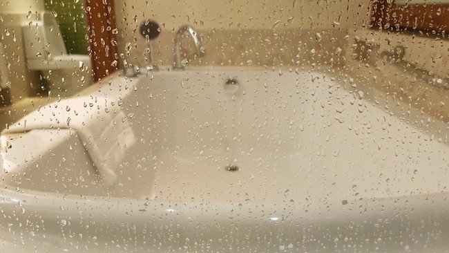 bathtub during thunderstorm