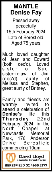 newcastle morning herald funeral notices